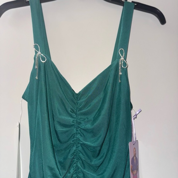 Green Ruched Dress By Johnny Wujek - Picture 3 of 5